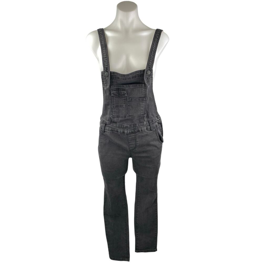 Free People Women's Gray Sleeveless Skinny Denim Dungarees Overalls Jumpsuit 25